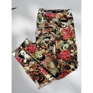 BlackMilk Koi Fish Flowers Print High Waist Leggings Pants XS